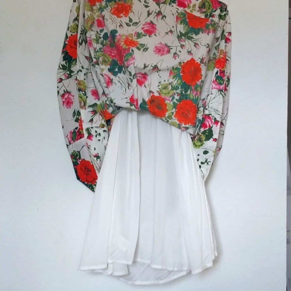 ANTHROPOLOGIE Corset Midi Dress Red White Floral Bra Shelf Smocking Size 8 - Picture 10 of 13